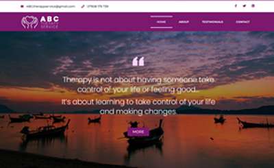 ABC Therapy Service website design by Cammy Graphic design Glasgow